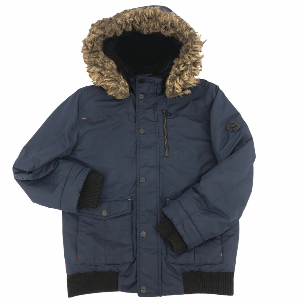 Michael Kors Navy Jacket w/ Faux Fur Hood S 10-12